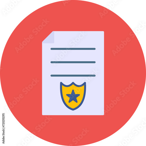 Police Certificate icon vector image. Can be used for Police.