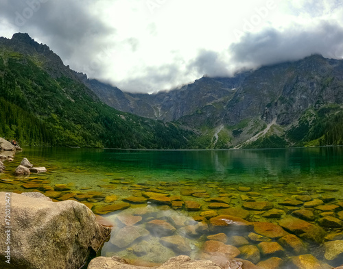 mountain lake mountain peak Morskie Oko Zakopane Poland view landscape