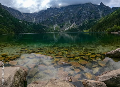 mountain lake mountain peak Morskie Oko Zakopane Poland view landscape
