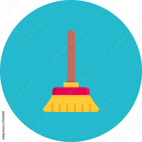 Broom icon vector image. Can be used for Hygiene Routine.