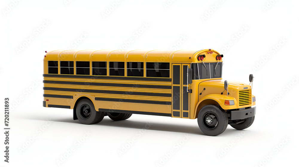 school bus on white bacground 