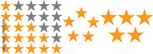 star symbol icon, five star rating icon