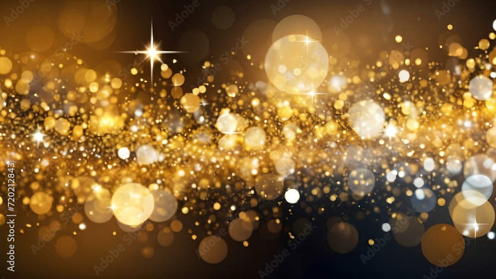 Beautiful festive Bokeh in golden Colours