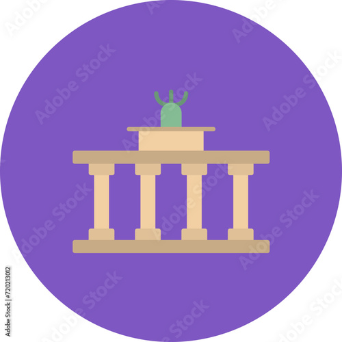 Brandenburg Gate icon vector image. Can be used for Landmarks.