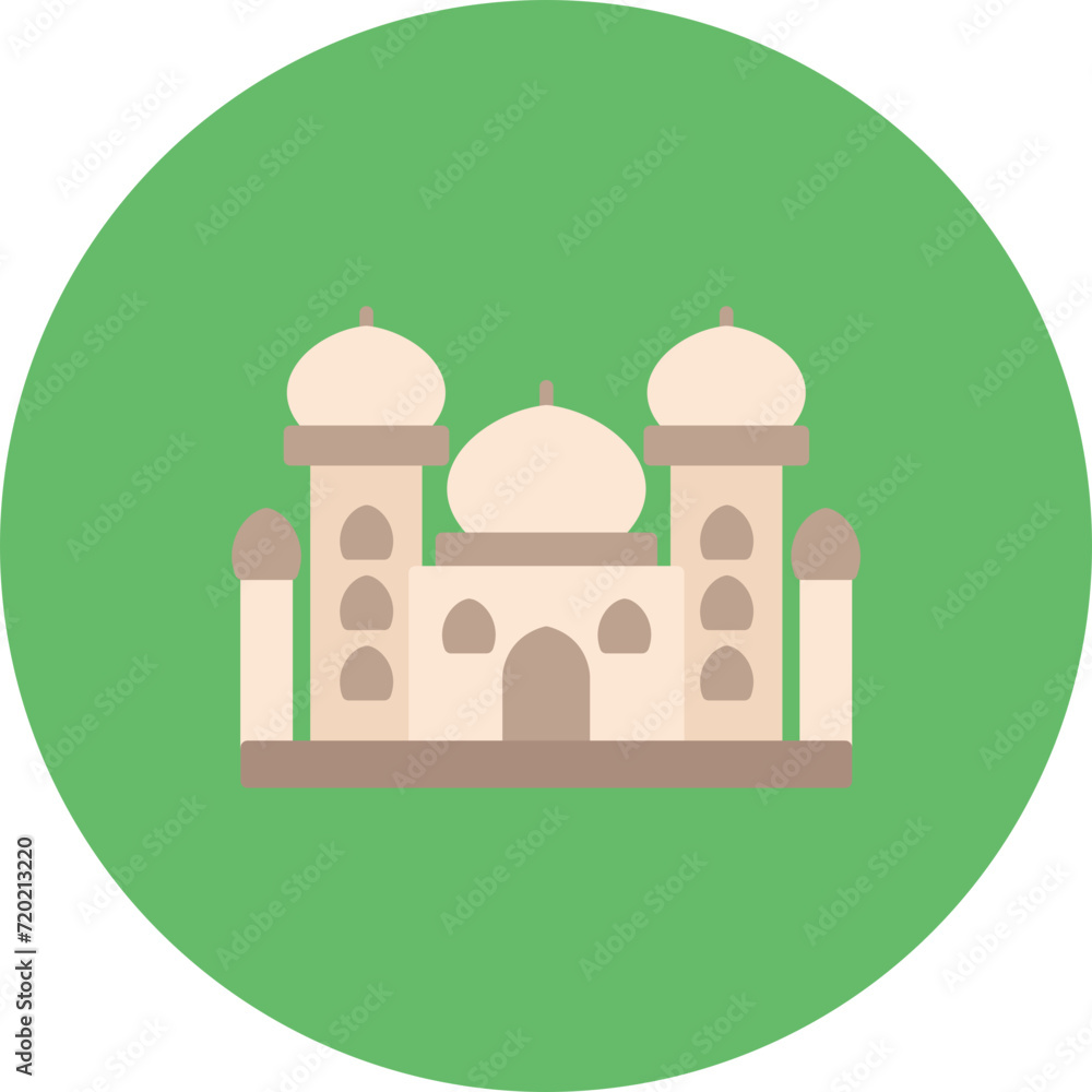 Taj Mahal icon vector image. Can be used for Landmarks.