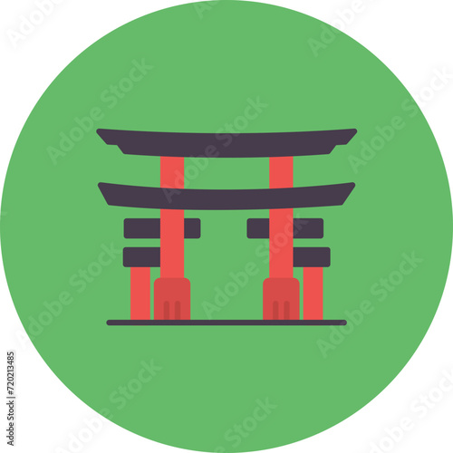 Torii Gate icon vector image. Can be used for Landmarks.