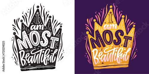 Cute hand drawn doodle lettering postcard, lettering print t-shirt design, 100% vector design.