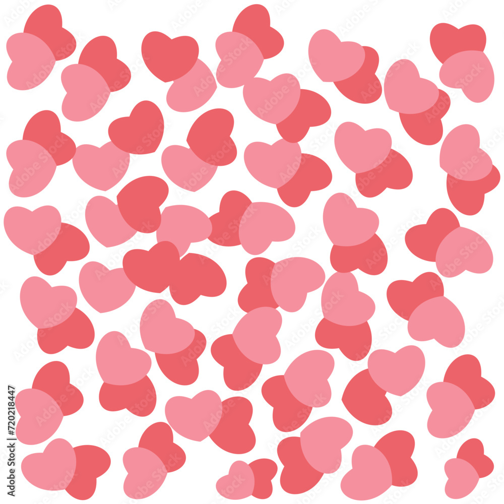 Valentine's day background with pink hearts. Vector illustration. Heart element representation of loving day, wedding or valentine element design