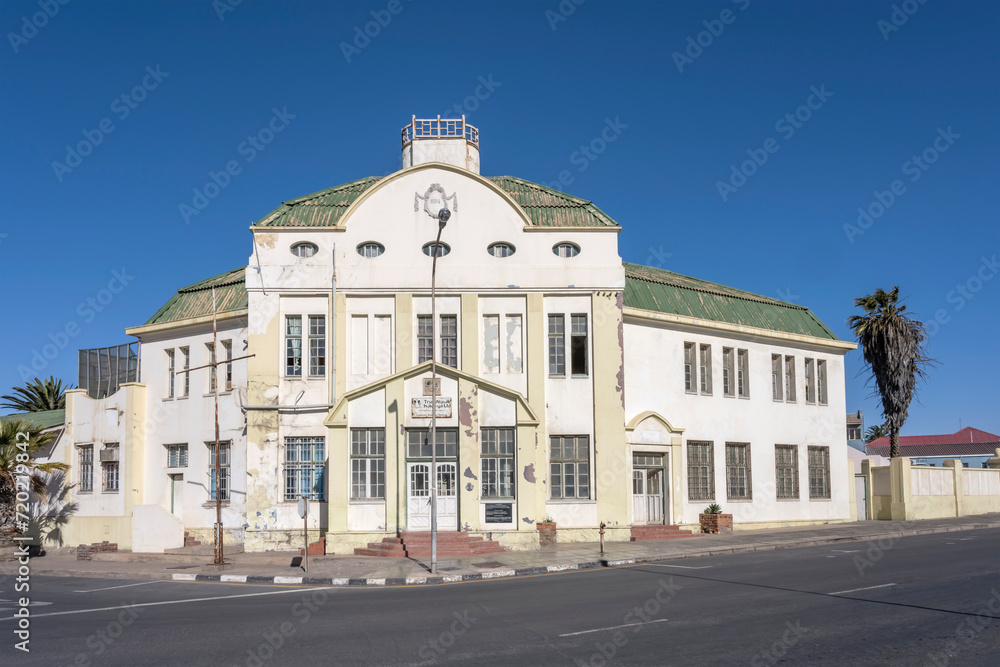 former railway station building at historical town, Luderitz,  Namibia