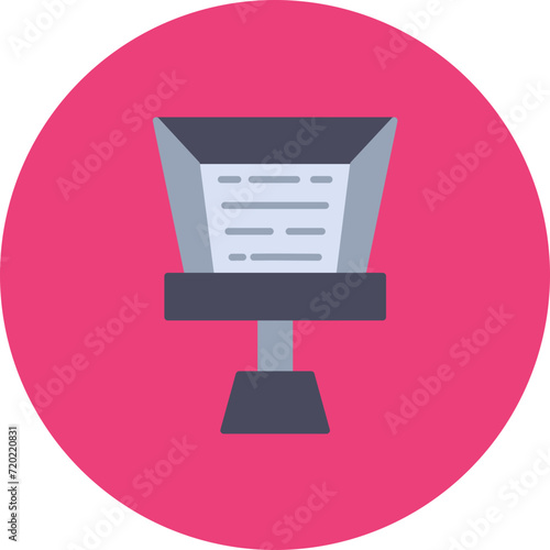 Teleprompter icon vector image. Can be used for News and Media.