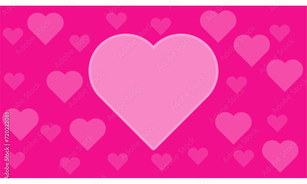 pink background with heart icon. Valentine's Day and Wedding Greeting Cards.