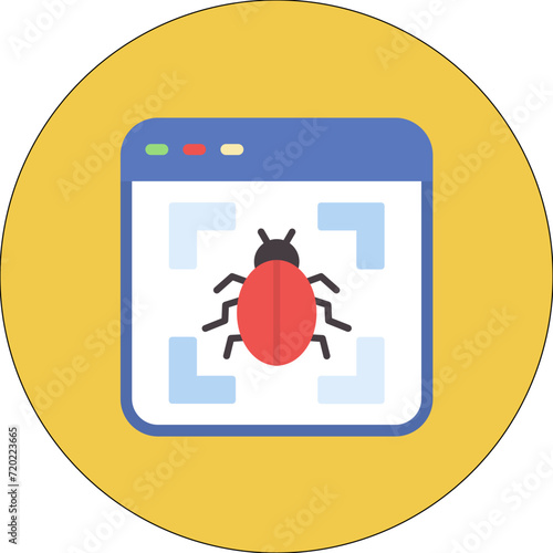 Virus Detection icon vector image. Can be used for Cyber Security.