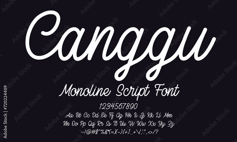 Canggu Monoline Typeface: A Timeless Font Inspired by the 40's and 50's for Versatile Design