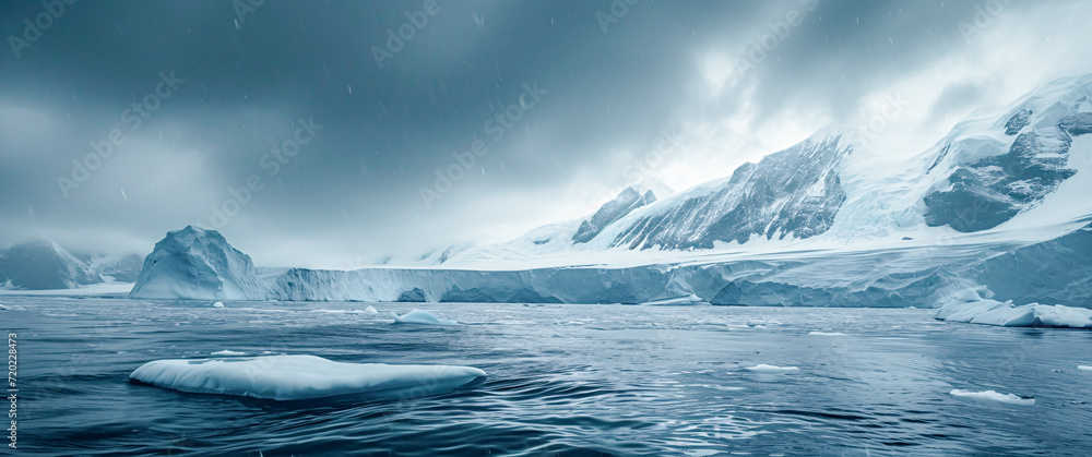 Iceberg in Arctic Ocean with Seascape with Ice Glaciers Wallpaper Background Poster Illustration Digital Art Cover Card Iceberg in Arctic Ocean with Seascape with Ice Glaciers Wallpaper Background Poster Illustration Digital Art Cover Card