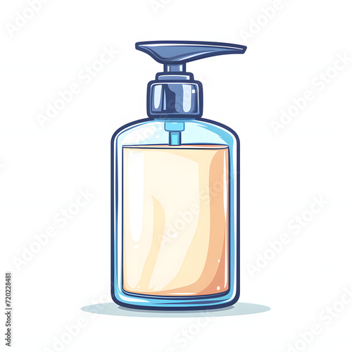 Soap dispenser isolated on white background, cartoon style, png 