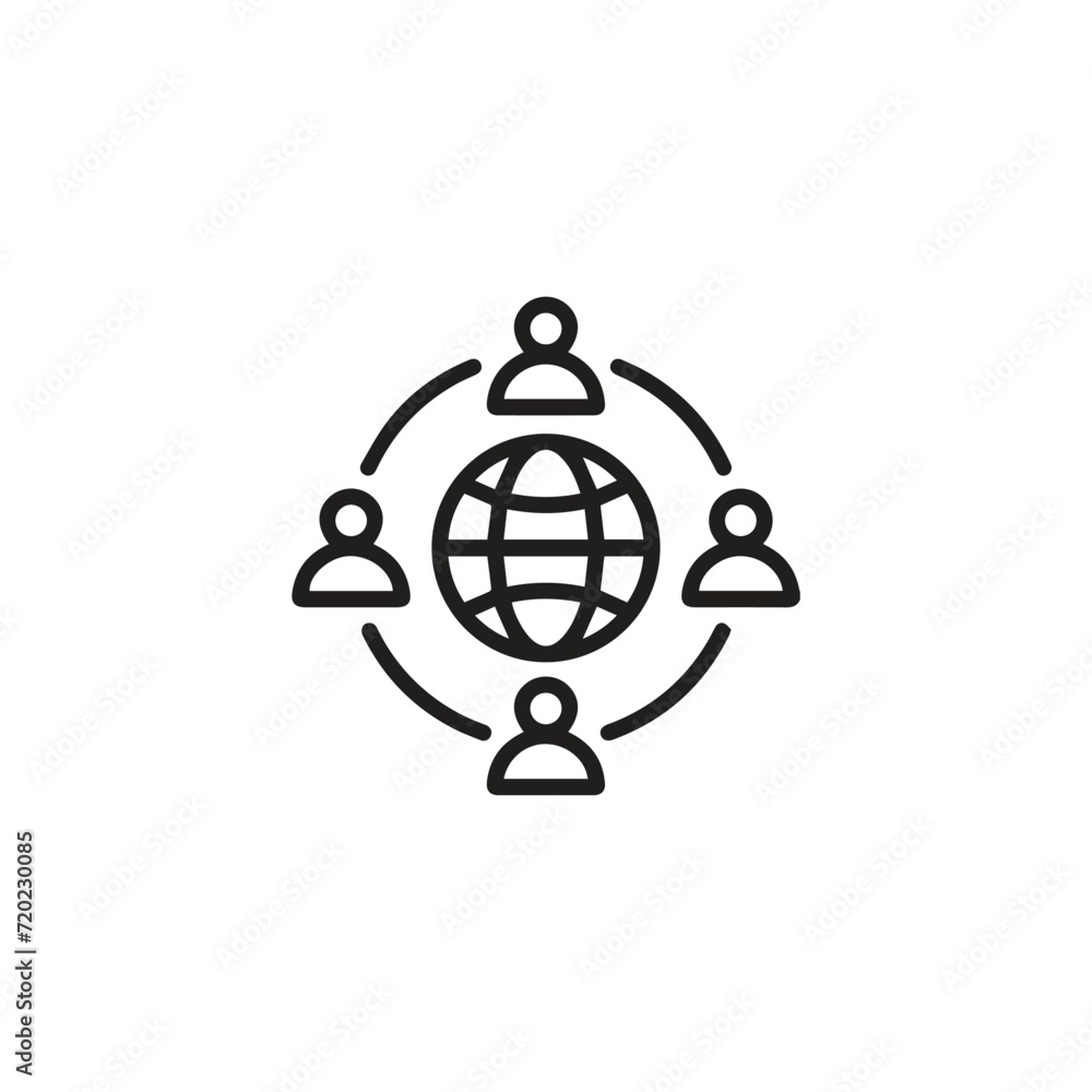 Online Community icon vector. Linear style sign for mobile concept and web design. Online Community symbol illustration. Pixel vector graphics - Vector.	