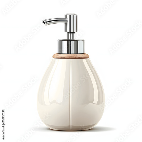 Soap dispenser isolated on white background, simple style, png
 photo