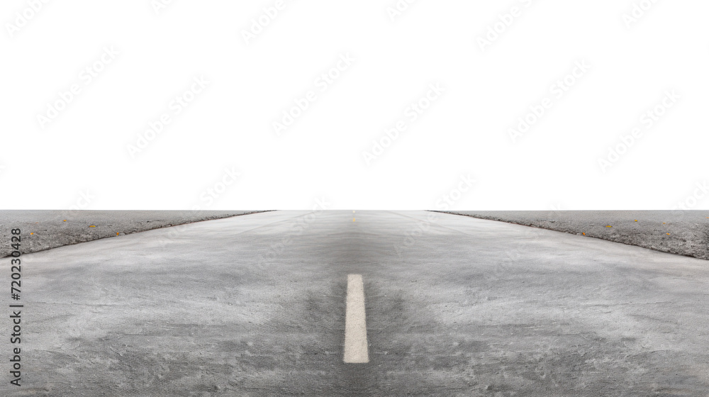Asphalt road,isolated on transparent and white background.PNG image. - obrazy, fototapety, plakaty 