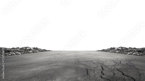 Asphalt road,isolated on transparent and white background.PNG image. photo