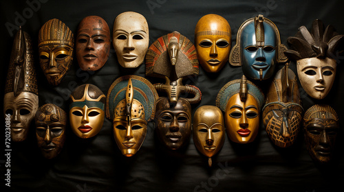 Masks from different historical eras - from Ancient Egypt to the 20th century
