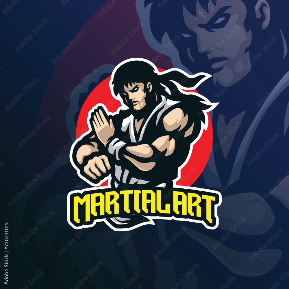 Martial art mascot logo design vector with modern illustration concept style for badge, emblem and t shirt printing. Martial art illustration for sport team. Martial art mascot logo design vector with modern illustration concept style for badge, emblem and t shirt printing. Martial art illustration for sport team.