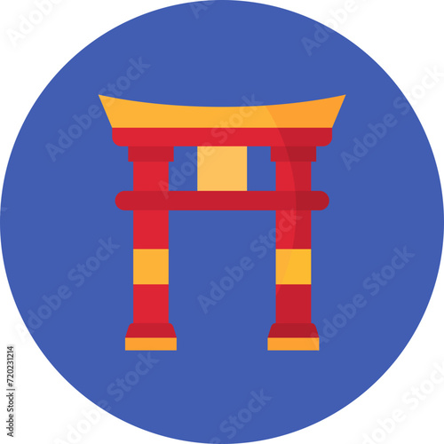 Torii Gate icon vector image. Can be used for History.