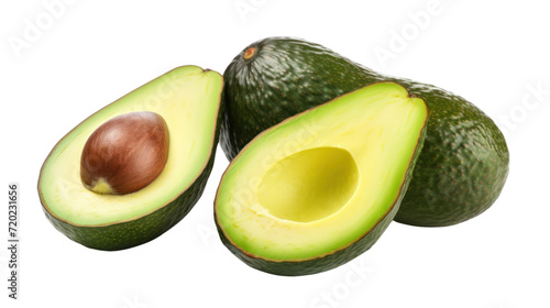 Avocado isolated, avocado sliced closeup. isolated on white background