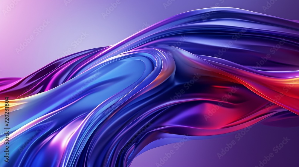 Obraz premium Vibrant fractals of electric blue and fiery red collide in a mesmerizing display of abstract art, bursting with color and energy