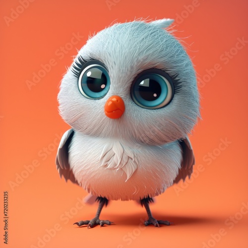 Cute Bird, blue eyes, front view