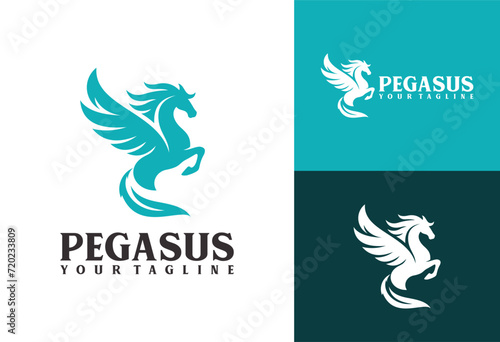 Pegasus Horse Jump Flying Logo