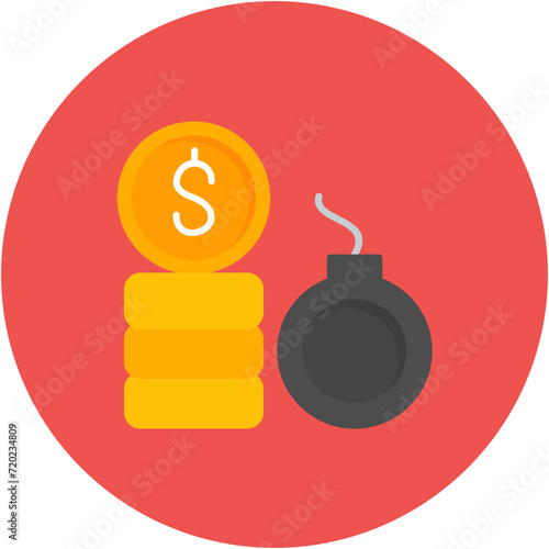 Debt icon vector image. Can be used for Accounting.