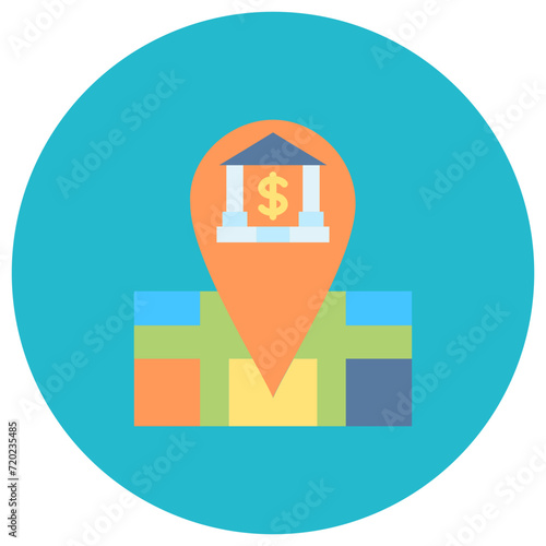 Schilderij op canvas Bank Location icon vector image
