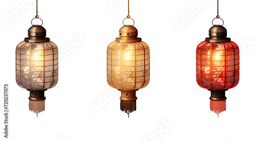 Chinese red lantern illustration PNG element cut out transparent isolated on white background