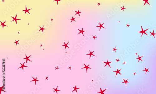 Stars on a multi-colored background. Red stars on a background with a gradient. Vector illustration EPS10.