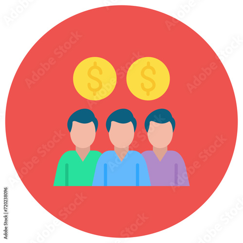 Crowdfunding icon vector image. Can be used for Business Startup.