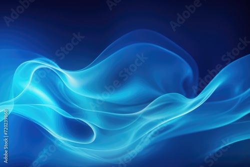 Blue futuristic soft smoke gradient flow with fresh aroma on curved lines background.