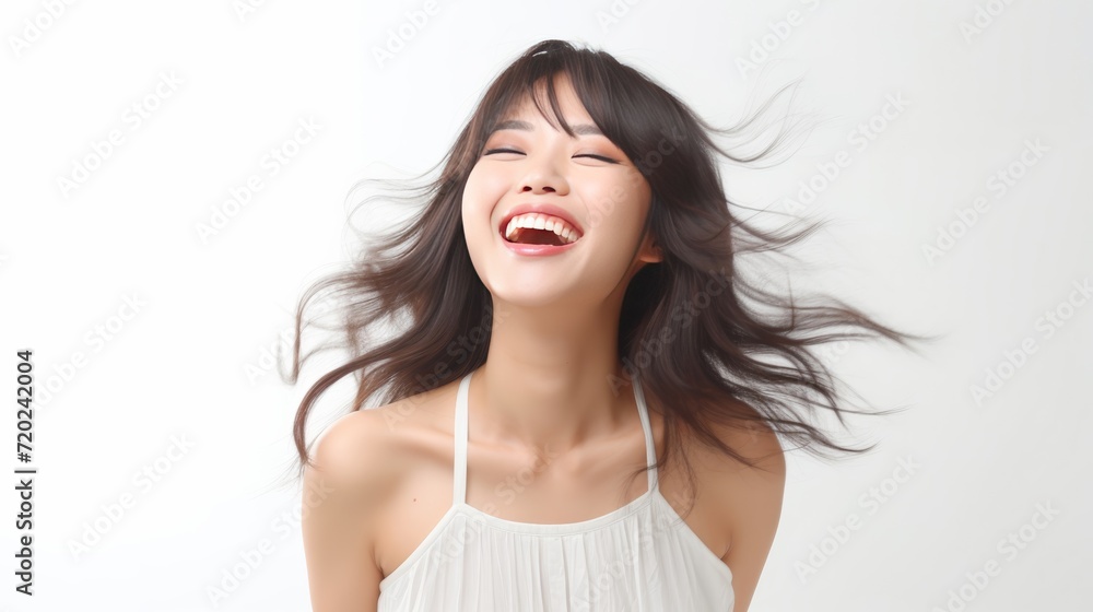A happy girl feel Orgasm concept against a bright light background. Generative AI. A happy girl feel Orgasm concept against a bright light background. Generative AI.