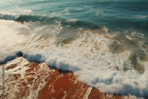Powerful foamy sea waves ro...