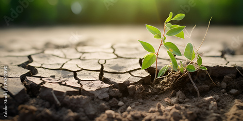 Growth of trees in drought crisis, Living with tree drought. stock photo