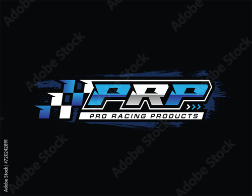 Blue PRP Racing Logo Design Template