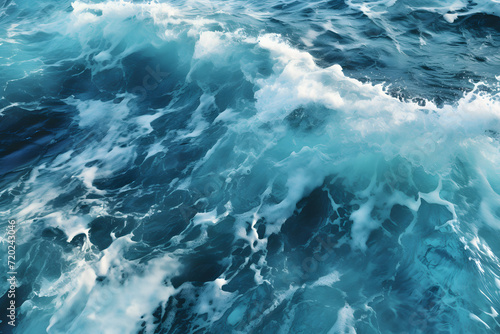 Powerful foamy sea waves ro...