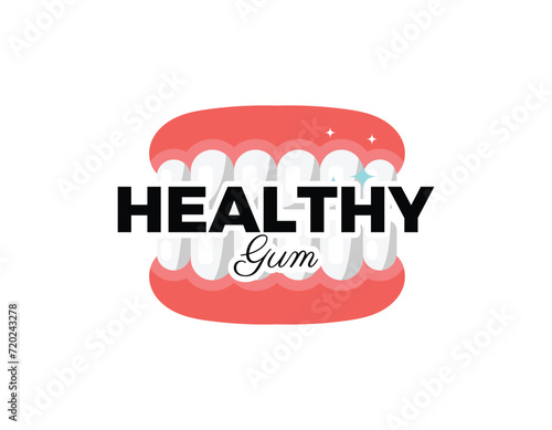Healthy Gum Teeth Medical Business Logo Design Template