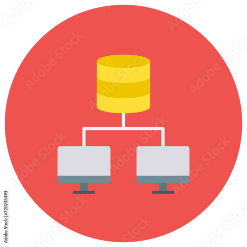 Database Network icon vector image. Can be used for Web Hosting.