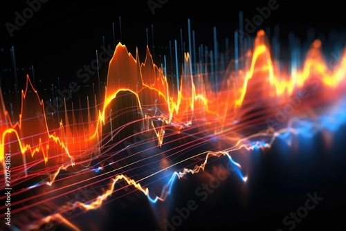 Abstract background photo of seismogram and sound waves photo