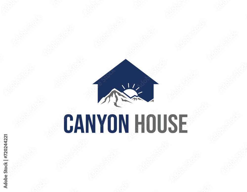 Simple Mountain House Business Logo Design Template Simple Mountain House Business Logo Design Template
