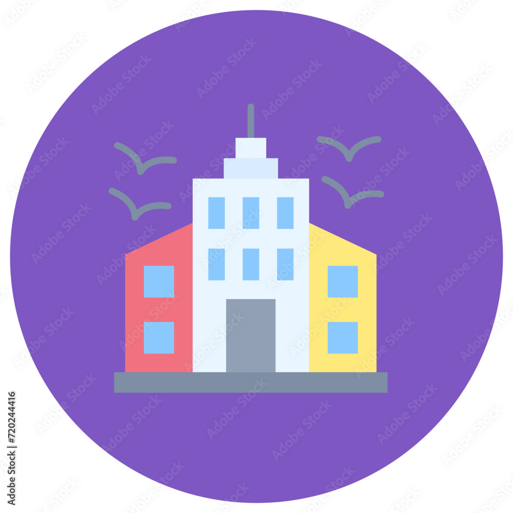 Skyscraper icon vector image. Can be used for City Elements.