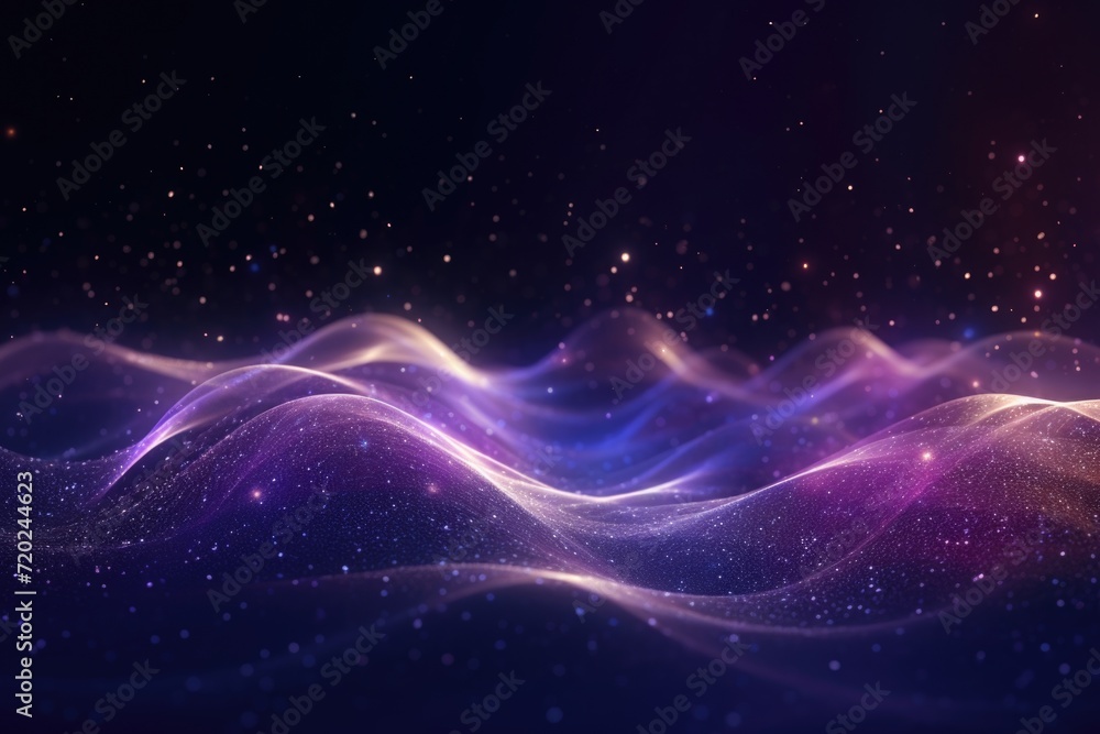 Abstract digital wave with violetblue gradient on dark background. Abstract digital wave with violetblue gradient on dark background.