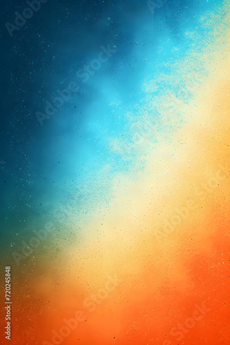 Orange blue teal white psychedelic grainy gradient color