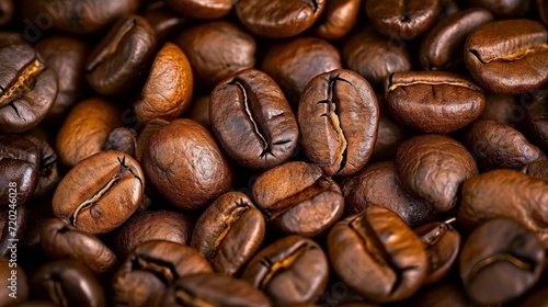 Background with coffee beans. The process of making coffee.