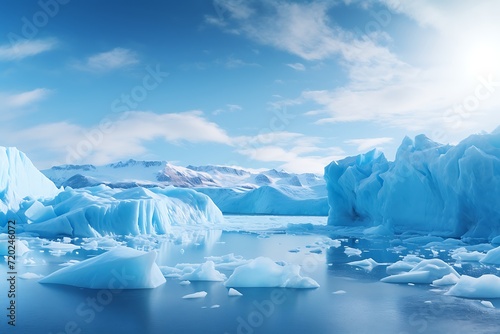 Melting Polar Ice Cap: An Immediate Call to Action for Global Warming Solutions © George Designpro